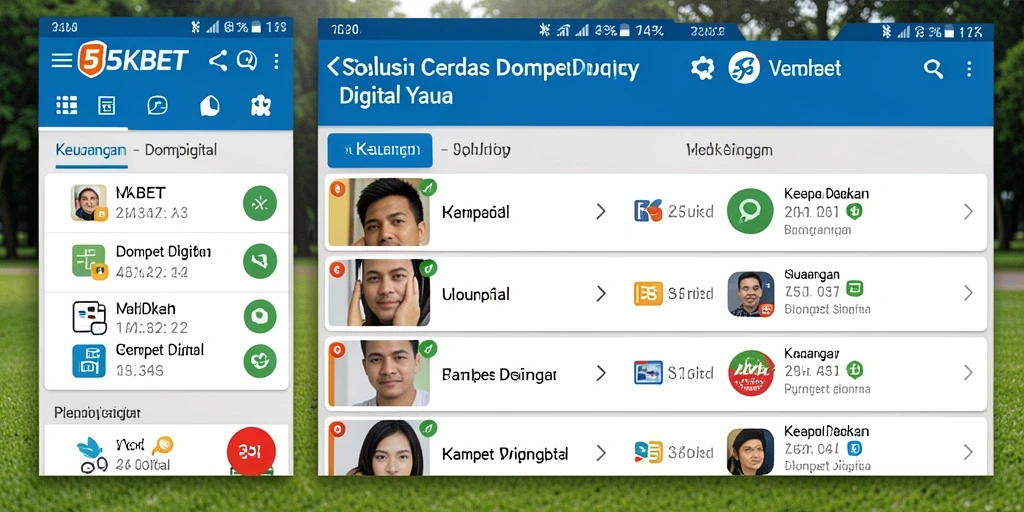 Tampilan antarmuka 55KBET yang modern dan fungsional.