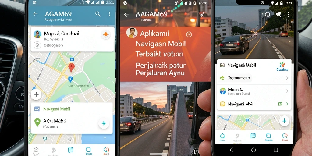Tampilan antarmuka AGAM69 untuk navigasi mobil yang sederhana dan intuitif.