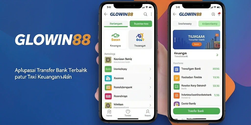 Antarmuka user-friendly GLOWIN88 untuk transaksi Transfer Bank.