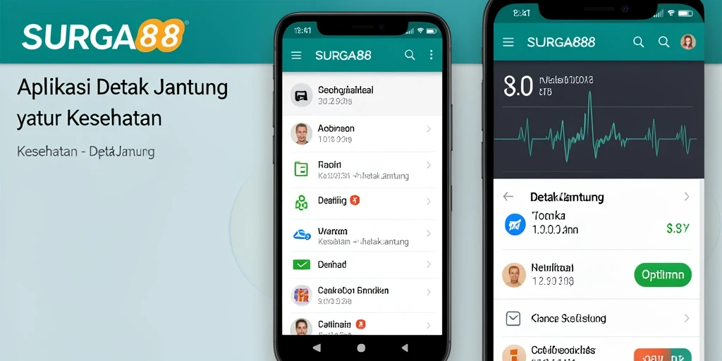Antarmuka SURGA88 yang menampilkan pengukuran detak jantung secara real-time.